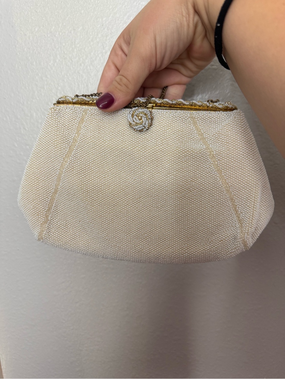 Vintage Handmade In France Beaded Clutch